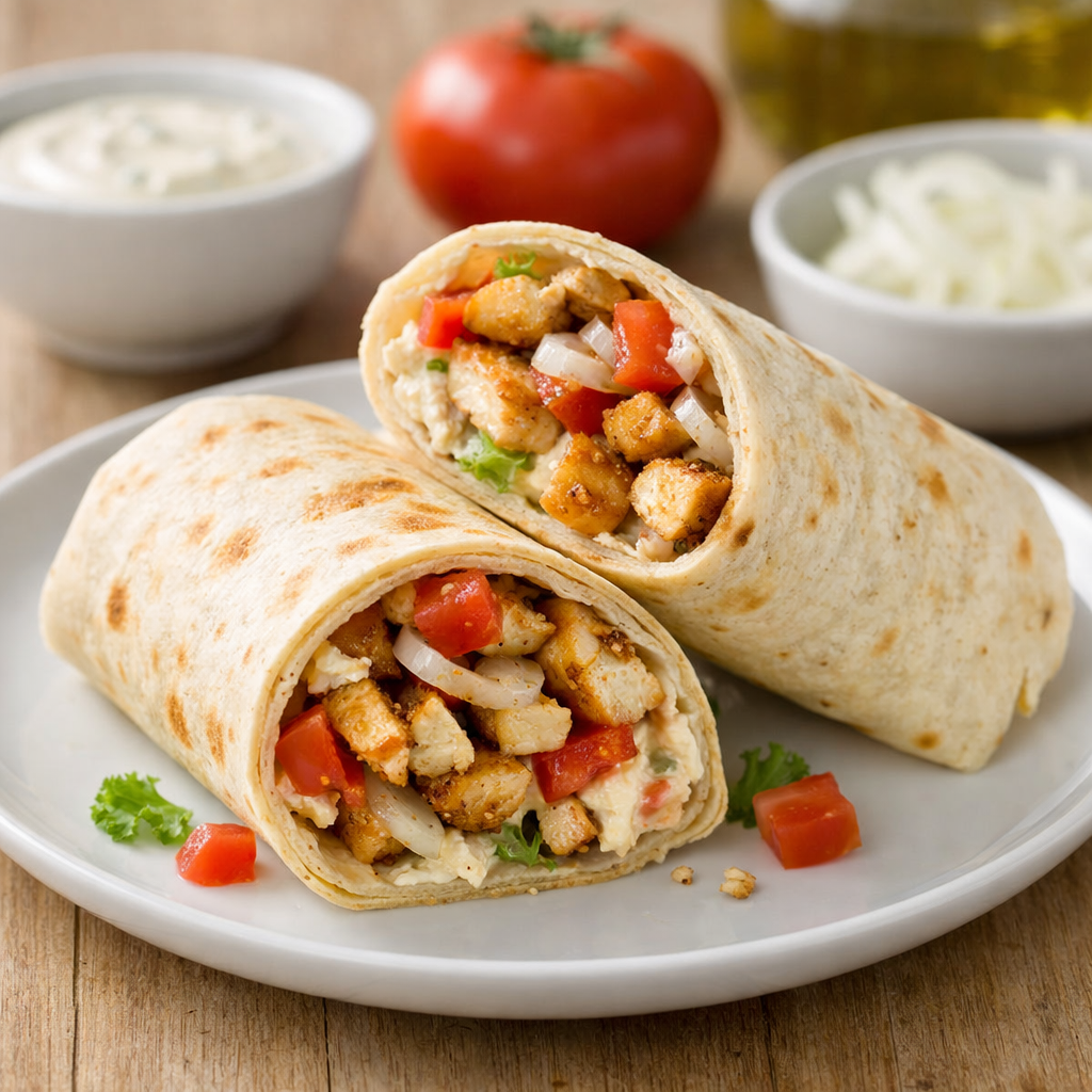 Wraps économiques au poulet maison, recette facile et rapide à petit budget